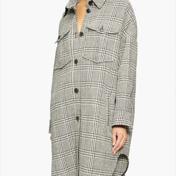 Isabel Marant Etoile Oriba Houndstooth Plaid Wool Button-Up Coat size 36 - Picture 1 of 9